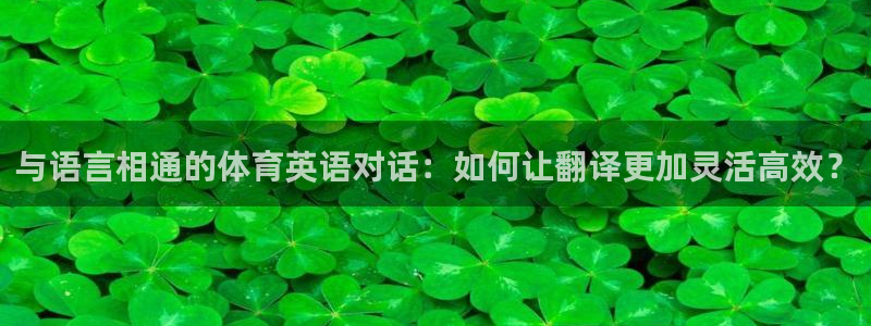 风速体育直播：与语言相通的体育英语对话：如何让翻译更加灵活高效？